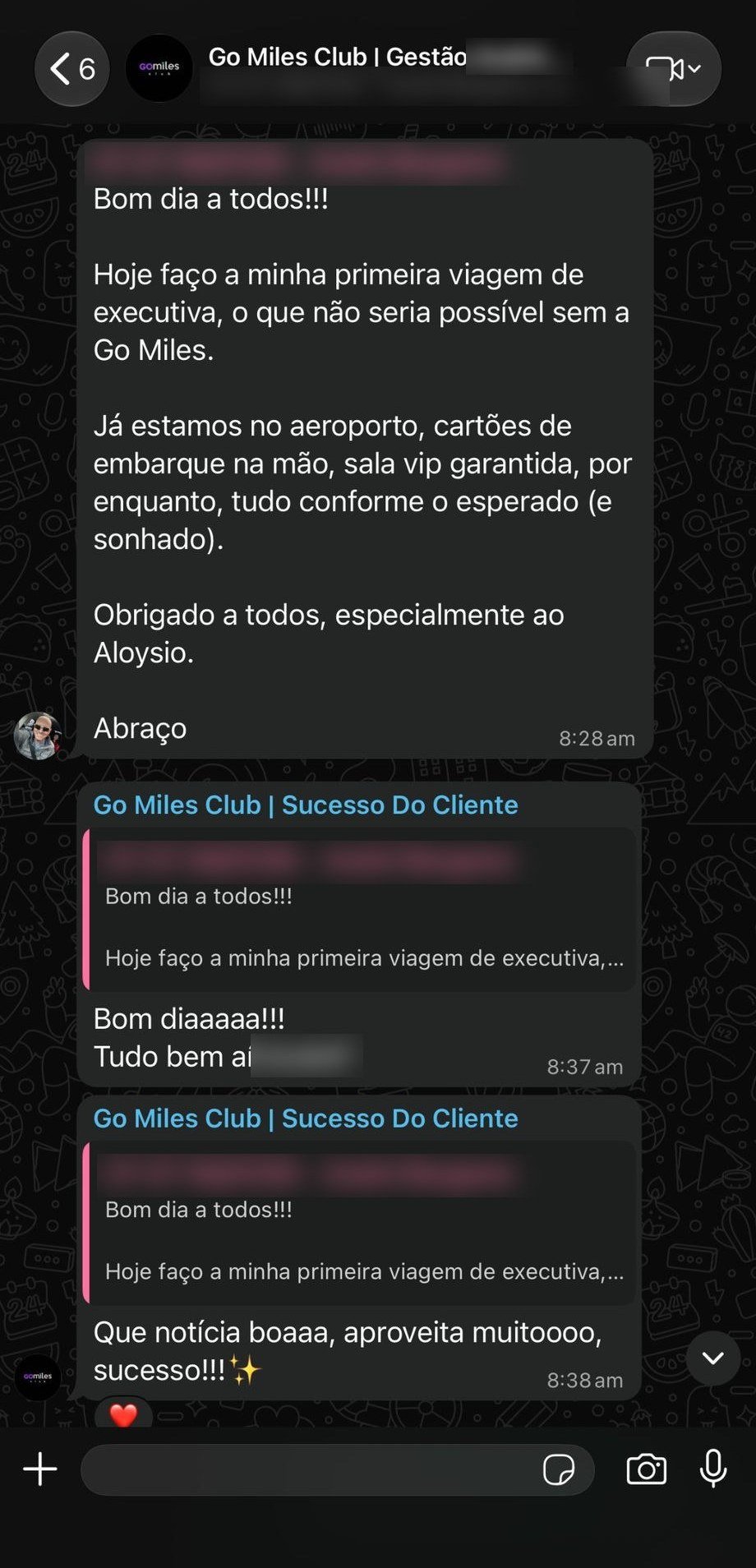 Depoimento real de membro - primeira viagem de executiva